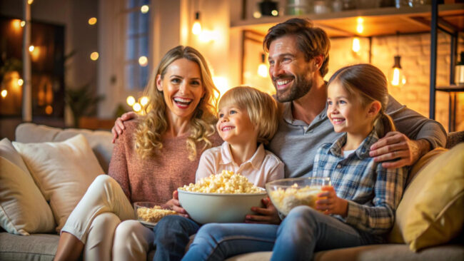 Rodina sleduje filmy